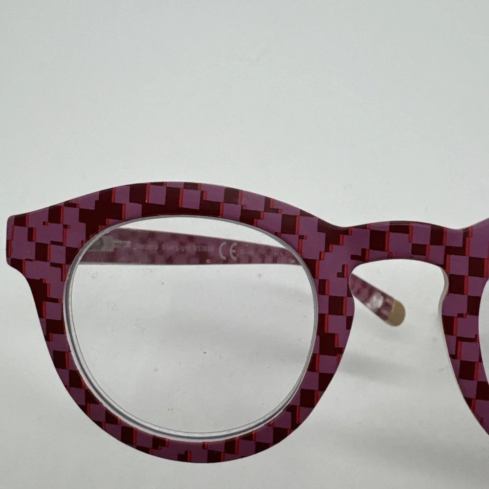 Peepers +1.5 Reading Glasses Frame Of Mind Pink Checkered W/ Blue Light Lenses